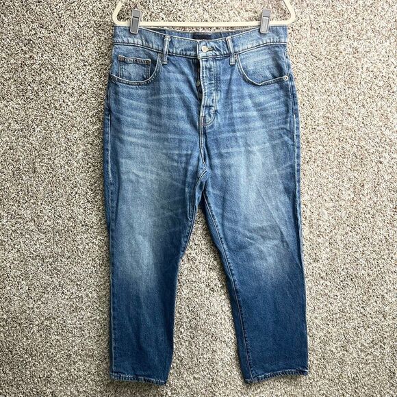 Lucky Brand Jeans Women’s 12/31 90’s Loose High Rise Button Fly Straight Leg Den - Picture 1 of 10